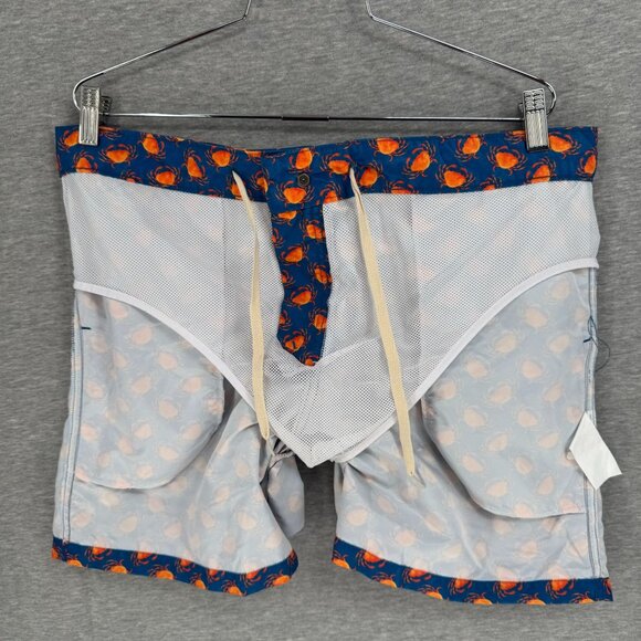 Retromarine NYC Mens Luxury Swim Trunks Shorts Size 34 Novelty Crabs Pockets - Picture 10 of 15